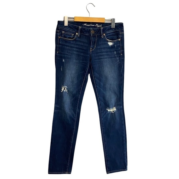 AMERICAN EAGLE | Womens Skinny Distressed Blue Jeans​​ - Picture 1 of 5